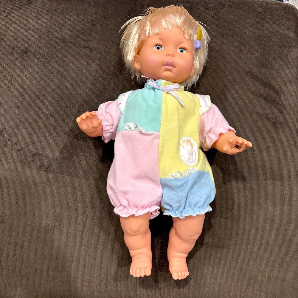 Vtg 90's Twinkling Thumbelina Ideal Nursery Baby Doll Arms Legs Head Move WORKS